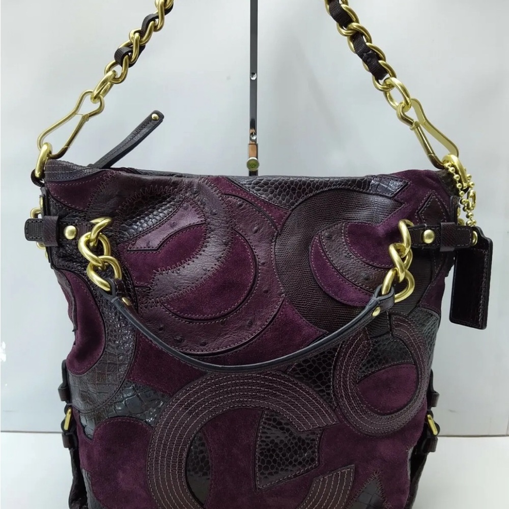 Coach Brooke  RARE Authentic
Patchwork Bag - Plum - Picture 2 of 12